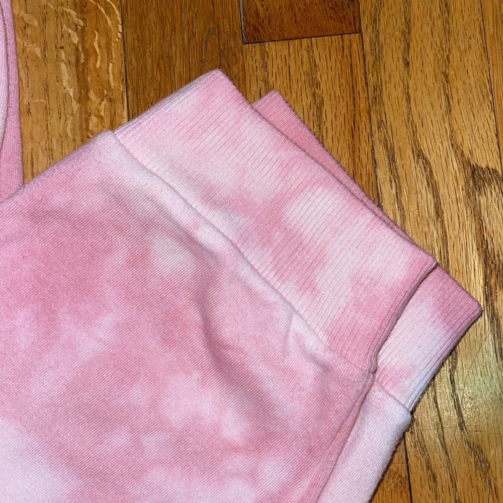 victoria secret stretch fleece pant tie dye pink - Picture 7 of 9